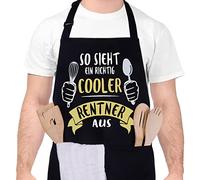 upain Divertido delantal para barbacoa, delantal de cocina para hombres, delantal de cocina, delantal de regalo para jubilados, Navidad, aspecto realmente genial de jubilado