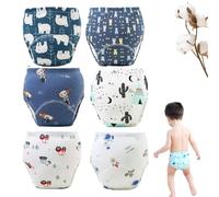 Upairy Training Pants for Boys Girls, Up Airy Potty Training Underwear, Washable Waterproof Absorbent Underwear (6Mix-E,Large)