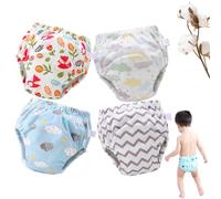 Upairy Training Pants for Boys Girls, Up Airy Potty Training Underwear, Washable Waterproof Absorbent Underwear (4Mix-C,Small)