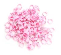 UPALDHOU 100PCSBag 8MM 001-100 Anillos de Bandas de Plástico con Letras Numeradas para Patas, Reutilizables y Resistentes, Adecuados para la Mayoría de Las Aves Adultas, Peso 400g (Rosado)