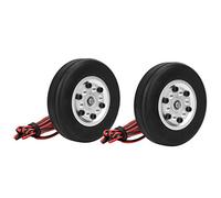 UPALDHOU Alta Resistencia Al Desgaste de Freno de Rueda de Goma de 65 Mm Fácil de Configurar y Ajustar el Impuesto de Control Remoto para la Aeronave RC de Goma Premium/2,6 Pulgadas 2 Ruedas Retire