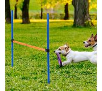 UPALDHOU Barra de Obstáculos para Perros, Juguete para Hacer Ejercicio Al Aire Libre Ajustable para Entrenamiento de Mascotas, Juguete para Perros de Material Plástico para la Salud Física y Mental