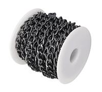 UPALDHOU Cadena de Aluminio Negro, Estilo Elegante y Resistente, Almacenamiento Práctico, Fabricación de Bricolaje para Fabricación de Joyas, Cadena Artesanal