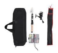 UPALDHOU Combos de Carrete de Caña de Pescar, Caña de Pescar Telescópica de Carbono para Viajes, Agua Salada, Agua Dulce (Juego Combinado de 1,8 m.)