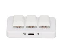 UPALDHOU Diseño Ergonómico 3 Teclas RGB Backnit Plug and Play Makro Keyboard para Computadoras Universales, Liviano (White)