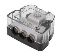 UPALDHOU Distribuidor de Tierra del Bloque de Distribución de Energía de Audio para Coche, 3 Vías, Universal, Calibre 0, Entrada, Calibre 4, Salida para Automóvil, Aleación de Zinc, ABS