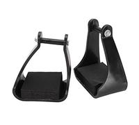 UPALDHOU Estribos de Plástico Pom, Almohadilla de Pie de Espuma Acolchada con Diseño en ángulo para Silla de Montar de Seguridad para Montar a Caballo Occidental, Color Negro, 2 uds.