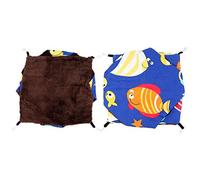 UPALDHOU Hamaca Colgante para Hámster, Cama Suave y Cálida, Bonito Diseño del Mundo Marino, Jaula para Mascotas Pequeñas, Saco de Dormir de Terciopelo de Lona para Ratones y Ratas (34 * 34)