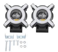 UPALDHOU Luz Antiniebla para Motocicleta, Luces Auxiliares con Clasificación IP67 con Haz Alto y bajo, Estroboscópico Alterno RGB Dinámico, Blanco y Amarillo, Compatible con Motocicletas