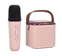UPALDHOU Máquina de Karaoke Portátil para Niños, Altavoz de Karaoke para Niños, Micrófono Inalámbrico, Altavoz Dual de 6W, Luces RGB, Diversión en el Hogar, con Micrófono Inalámbrico, Fiesta de
