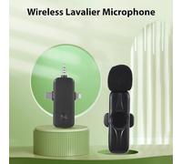 UPALDHOU Micrófono de Solapa Inalámbrica, Reducción de Ruido, Tecnología Inalámbrica de 2.4 G, Chip DSP Incorporado, Duración de la Batería Larga, Ideal para Transmisión Móvil en Vivo, Entrevistas,