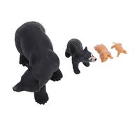 UPALDHOU Modelo de Ciclo de Crecimiento del Osito Conjunto de Figuras de Osos Negros Etapas de Vida de Animales Toy Educativo para Niños con Material de PVC Seguro y Duradero