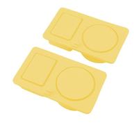 UPALDHOU Paquete de 2 Recipientes para Refrigerios, Caja de Refrigerios de Silicona con Compartimentos Dobles para Viajes y Oficina, Almacenamiento de Alimentos Versátil y Portátil (YELLOW)