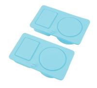UPALDHOU Paquete de 2 Recipientes para Refrigerios, Caja de Refrigerios de Silicona con Compartimentos Dobles para Viajes y Oficina, Almacenamiento de Alimentos Versátil y Portátil (BLUE)
