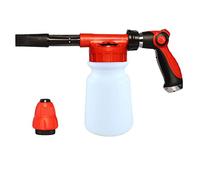 UPALDHOU Pistola de Espuma para Lavado de Autos con Botella de 1L y (White) | Construcción de Aleación de Zinc, Control Push-pull, Espuma en Aerosol para Jardín o Detalles de Automóviles