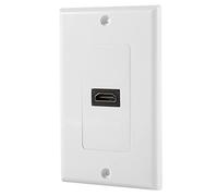 UPALDHOU Placa de Pared, Blanco 1 Puerto Tapa de Salida Chapada en Oro | Inserto de cubierta frontal, acoplador hembra a hembra, orificios estándar para montaje en pared, cableado de medios de