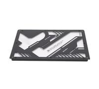 UPALDHOU Placa de Unidad de Mesa, Tablero de Unidad de Mesa de Acrílico de Acero Inoxidable de Estilo Industrial Negro Mate para Accesorios de Camping