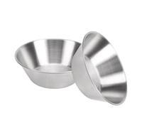 UPALDHOU Platos para Salsa de 4,9 Pulgadas, Miniplatos Individuales de Acero Inoxidable para Restaurante Casero Al Aire (Cuenco sin asas de acero inoxidable 2 paquetes)