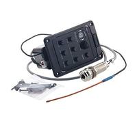 UPALDHOU Preampar de Guitarra, Control de Banda de Piezo 3 Cickup 3, Interruptor de Fase, Calidad Premium para Graves, Medios y Agudos, Sintonizador Incorporado, Pantalla LED, Tamaño Pequeño, (BLACK)