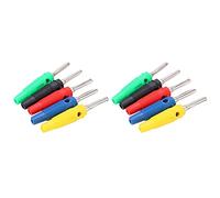 UPALDHOU Prueba Eléctrica Juego de Enchufes Tipo Banana de 4 Mm de para una Conexión Rápida sin Asistencia de Herramientas para Piezas de Prueba de Energía Eléctrica, Rojo+amarillo+azul+verde+negro,