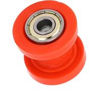 UPALDHOU Rodillo Tensor de Cadena, Rueda Guía de Polea de Rodillo de Cadena de 10 Mm para Mini Bicicleta, con Rodamiento de Bolas de Alta Resistencia de Acero y Plástico, Reemplazo (rojo)