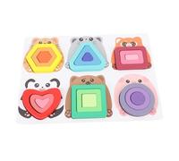 UPALDHOU Rompecabezas Geométricos Animales de Madera de Arce, Juguete Interactivo a Juego, Conjunto Educativo Montessori para Preescolar con Kit de Actividades de Unión Familiar, Diseños Coloridos