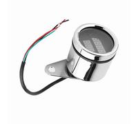 UPALDHOU Tacómetro de Velocidad de la Motocicleta Universal Odómetro 2 en 1 Calibre de Voltímetro Digital LED con Carcasa de Electroplatación Cromada para Todo Tipo de Motocicletas