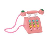 UPALDHOU Teléfono de Juguete de Madera Play Teléfono Finger Experiencia Deliciosa Spark Spark Confisable Imaginación Diversión Educativa con Material de Madera de Haya para Niños Niños (Pink)