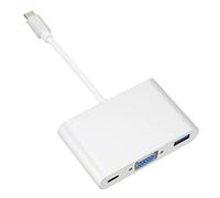 UPALDHOU Tipo C a VGA Aluminio 3 en 1 Adaptador para el Teclado de Mouse de Transmisión U -Hard, Estación de Origen PD Hubusb3.0 para Usuarios de Computadoras Portátiles, Plata