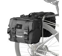 UPANBIKE Bolsa de alforja doble para bicicleta, 22 L, con cubierta de lluvia, bolsas de sillín para portabicicletas traseras, tira reflectante negra de gran capacidad