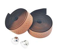 UPANBIKE cinta de manillar de bicicleta con estomas lujo piel sintética Wraps para bicicleta de carretera Fixed Gear Bike (2pcs/set), marrón