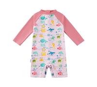 upandfast Traje de Baño Niña UPF 50+ con Fauna Marina Divertida - Cremallera Trasera Segura y Broches en Entrepierna para Playa/Piscina-2-3T