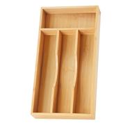 Upassion Organizador de cajones de cocina de bambú, soporte para utensilios de cubiertos de 7 pulgadas para cajón pequeño, organizador de cubiertos de madera para cubiertos, 4 ranuras
