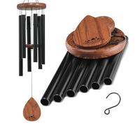 Upblend Outdoors Wind Chime, Zen Wind Chimes for Outside Deep Tone, Wind Chimes Outdoor, Garden Chimes for Outdoors, Windchime, Long Windchimes Outdoors, Deep Sounding Wind Chimes, 28", Black