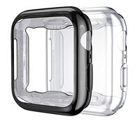Upeak 2 Paquetes Compatible con Apple Watch Series SE/6/5/4 Funda 40mm, TPU Protector de Pantalla Compatible con iWatch, Claro/Negro