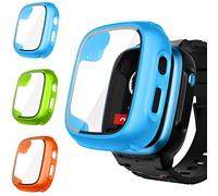 Upeak 3 Pack Protector de Pantalla para XPLORA X5 Play, Funda Protectora General Carcasa de Vidrio Templado Duro para PC para XPLORA X5 Play, Azul/Verde Hierba/Naranja