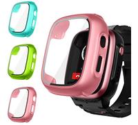 Upeak 3 Pack Protector de Pantalla para XPLORA X5 Play, Funda Protectora General Carcasa de Vidrio Templado Duro para PC para XPLORA X5 Play, Rosa Bebé/Verde Hierba/Verde Lago