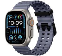 Upeak Correa deportiva compatible con Apple Watch Ultra 2 de 49 mm, 45 mm, 44 mm, 42 mm, 46 mm, correas ajustables de silicona Ocean Loop para iWatch Series 10 9 SE 8 7 6 5 4 3 2 1, hombres y mujeres