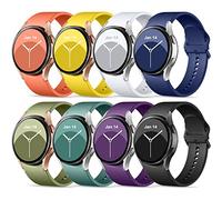 Upeak Correa Samsung Galaxy Watch 4/5/6 40mm 44mm/Watch 4 Classic 42mm 46mm/Watch 6 Classic 43mm 47mm/Watch 5 Pro 45mm, 20mm Correa de Silicona Deportiva de para Galaxy Watch 4/5/6, 8 Pack-Enérgico