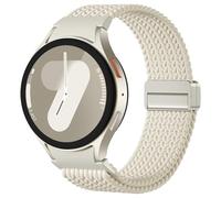 Upeak Correa Trenzada Compatible con Samsung Galaxy Watch 7 6 4 5 40mm 44mm, Correa Magnética de Un Clic para Samsung Watch 6 Classic 47mm 43mm, 5 Pro 45mm, 4 Classic 42mm 46mm, FE, Crema