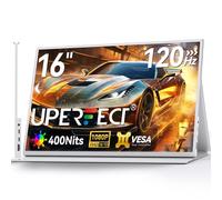 UPERFECT 16" 120Hz Monitor Portátil con Smart Cover, 106%sRGB 1080P 16:10 Gaming Monitor Ultra Delgado Metal,Protección Ocular-Segunda Pantalla Externa para Laptop/PC/Consolas de Juegos, Soporte VESA