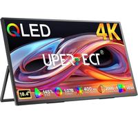 UPERFECT 18 Pulgadas 4K Monitor Portátil con Mate Eye-Care QLED Display UHD 3840 * 2160 Soporte Integrado USB C Mini HDMI para Laptop PC Smartphone Switch Xbo PS-4/5, Pantalla Móvil Montaje VESA