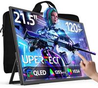 UPERFECT 21.5" 120Hz QLED Táctil Monitor Portátil FHD 1080P 125% sRGB 2000:1 Gran Pantalla con Soporte Ajustable 180° USB C HDMI para Laptop/PC/Consola de Juegos/Phone/Mini PC, Compatible con VESA