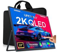 UPERFECT 22 Pulgadas 2K QLED Táctil Monitor Portátil con Soporte Integrado 2560x1440 QHD Screen Eye-Care Mini HDMI USB C para PC Laptop Xbo Switch PS4/5, Pantalla Móvil Compatible VESA