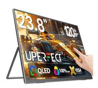 UPERFECT 23.8" 120Hz QLED Táctil Monitor Portátil FHD 1080P 100% sRGB Gran Pantalla Mate con Soporte Ajustable 180° USB C HDMI para Laptop/PC/Consola de Juegos/Phone/Mini PC, Compatible con VESA