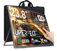 UPERFECT 23.8" 120Hz QLED Táctil Monitor Portátil FHD 1080P 125% sRGB Gran Pantalla con Soporte Ajustable 180° USB C HDMI para Laptop/PC/Consola de Juegos/Phone/Mini PC, Compatible con VESA