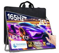 UPERFECT 24,5" 2K 165Hz Tácti Monitor Portátil 2560 * 1440 QHD 100% sRGB Display con Soporte Ajustable de 180° Mini HDMI USB-C para PC Laptop Consola de Juegos, Compatible con VESA