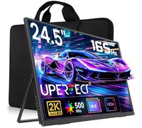 UPERFECT 24.5 Pulgadas 2K 165Hz Monitor Portátil, QHD 2560 x 1440 500 Nits | Soporte Integrado, Mini HDMI USB C para Consola de Juegos PC Laptop, Compatible con VESA, Panel Trasero Metálico