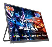 UPERFECT 27" 4K 144Hz | 1080P 288Hz Modo Dual Monitor Portátil con 600 Nits, 2000:1, 125% sRGB Pantalla, HDMI 2.1 | DP | USB C para Portátiles, PC y Consolas de Videojuegos, Compatible con VESA