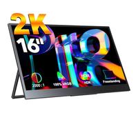 UPERFECT 2K 144 Hz 16 Pulgadas QLED Monitor Portátil con Pantalla 2560x1600 16:10 Contraste 2000:1 Soporte Integrado Mini HDMI USB-C para PC Laptop Smartphone Xbo Switch PS-4/5, Compatible con VESA